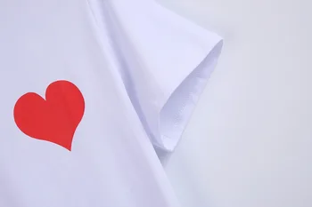 Moterų Balti Marškinėliai Raudona Meilės Spausdinimo Mielas Viršūnes Lašas Laivybos
