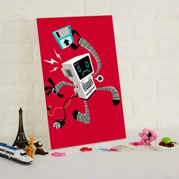 Aliejaus tapybai animacinių filmų mielas Robotas, dažymas pagal numerius dovana vaikams skaitmeninis piešimas skaičiais 