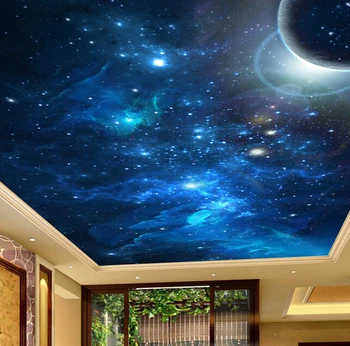 Custom lubų tapetai, space star sky freskos už kambarį miegamojo lubų, sienų apmušalai atsparus vandeniui