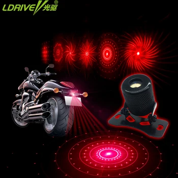 LDRIVE Motociklo Automobilių lazerio rūko žibintai saugos Stabdžių Susidūrimo Automobilis Optikos Įspėjimo 6pattern vidaus apdaila, vw ir 