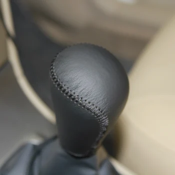 Šildomos natūralios Odos shift knob padengti Toyota Corolla automobilių dangtelį ant pavarų perjungimo rankenėlė Natūrali oda