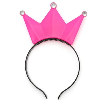ABWE Geriausia Pardavimo 1pcs LED Mirksi Diadem Karūnos plaukų juosta Kalėdų Gimtadienio Princas, Princesė, Karalius, Dekoruoti rožinės spalvos
