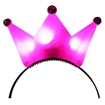 ABWE Geriausia Pardavimo 1pcs LED Mirksi Diadem Karūnos plaukų juosta Kalėdų Gimtadienio Princas, Princesė, Karalius, Dekoruoti rožinės spalvos