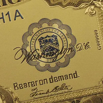 1987 Metais Amerikos Popieriniai Pinigai Kopijuoti Įstatymo 1 Doleris, Aukso spalvos Banknotų 24K USD Padirbtų Pinigų Dolerių Sąskaitą už Banknotų Mėgėjų