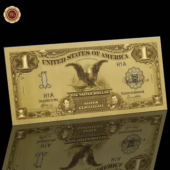 1987 Metais Amerikos Popieriniai Pinigai Kopijuoti Įstatymo 1 Doleris, Aukso spalvos Banknotų 24K USD Padirbtų Pinigų Dolerių Sąskaitą už Banknotų Mėgėjų