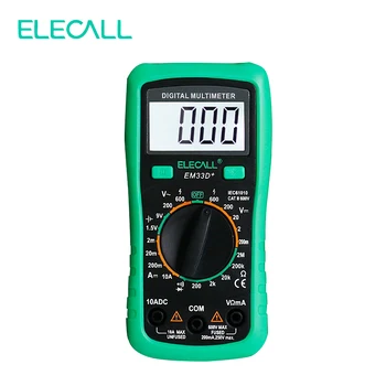 ELECALL 3 1/2 Multimetras EM33D+ AC/DC 600V Žalia Apsaugine danga, Apšvietimas Duomenis, Laikykite Bateriją Įtampos Testeris Apsauga nuo Perkrovos
