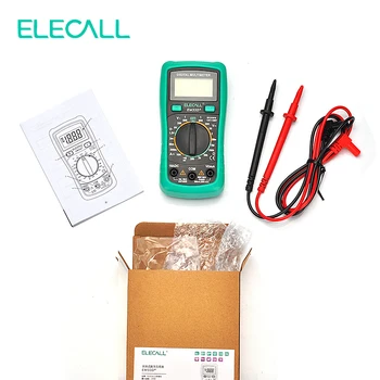 ELECALL 3 1/2 Multimetras EM33D+ AC/DC 600V Žalia Apsaugine danga, Apšvietimas Duomenis, Laikykite Bateriją Įtampos Testeris Apsauga nuo Perkrovos