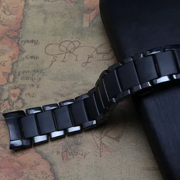 Firminio Stiliaus Watchband a r1452 Juodos spalvos Keramika, lenktas pabaigos 22mm mens watch priedai apyrankė juoda diegimo sagtis niekada išnyks