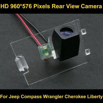 PAL HD 960*576 Pikselių didelės raiškos Automobilių Stovėjimo aikštelė, Galinio vaizdo Kamera, skirta Jeep Compass Wrangler Cherokee Laisvės Vandeniui vaizdo Kamera