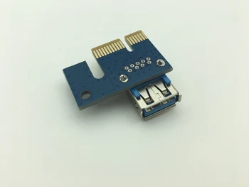 PCI-E PCI-E Express 1X iki 16X Riser Card +USB 3.0 Extender Cable SATA 15 Pin-6Pin Maitinimo Kabelis 60CM už Bitcoin Mining