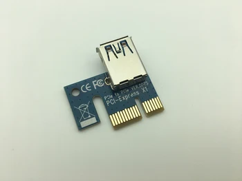 PCI-E PCI-E Express 1X iki 16X Riser Card +USB 3.0 Extender Cable SATA 15 Pin-6Pin Maitinimo Kabelis 60CM už Bitcoin Mining