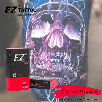 EZ Tatuiruotė adatos Revoliucijos kasetė Adatos Lenktas (Apvalus) Magnum #10 0,30 mm system Tatuiruotė Mašinos ir grips20 vnt /dėžė