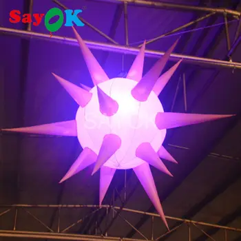 Karšto pardavimo LED Apšvietimas Pripučiami Star Balionas pripučiamas smailas kamuolį, Šalies ir Scenos Dekoracija(Dia 1,5 m, 2 m)