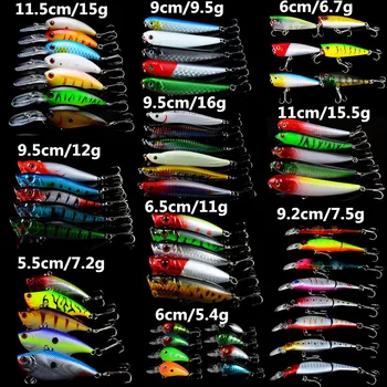LINGYUE 60pcs/set Sumaišyti 10 Varisized Modeliai Wobblers Žvejybos masalas, 60 Spalvų Bass Crankbait nepastovi žmogus Žvejybos Reikmenys Didmeninė