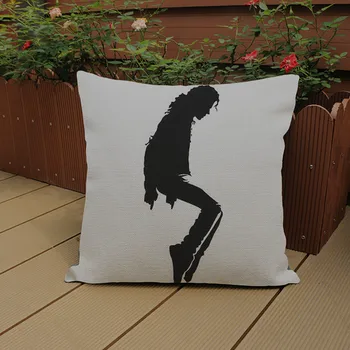 Vakarienė Žvaigždė Michael Jackson Užvalkalas Cotten Lino Aikštėje Mesti Pagalvės Užvalkalas Office Home Pagalvė