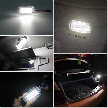 2vnt LED Mandagumo Pagal Durų Kojoms bagažinę, Kosmetinis Veidrodėlis Šviesos Benz W204 W216 W212 C207 X204 GLK W221 R230