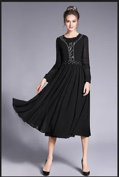 2017 Moterų Elegantiškas puošnios nėrinių ilgą šifono suknelę didelis apačioje šalis suknelė plius dydis atsitiktinis longos vestido moterų tunicXXXXXL 3692