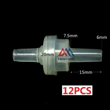 12 vienetų 6mm Vienas Būdas Vožtuvas Medžiaga PP atbulinis Vožtuvas Patikrinkite vožtuvo Pavasario tipo fluororubber naftos ozono vandens(geriamojo)