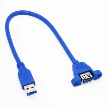 USB 3.0 prailginimo Laido Vyrų ir Moterų Dual Ekranuotas(Folija+Pintas) Su Varžtu Panel Mount 24AWG+28AWG 30cm 60cm 1m 1,5 m 1,8 m