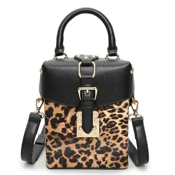 2017 PU Odos Rankinės Moterų Dizaineris Leopard rankinėje Aukštos kokybės mados spausdinimo kniedės pečių maišą Aikštėje moterų paketas