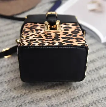 2017 PU Odos Rankinės Moterų Dizaineris Leopard rankinėje Aukštos kokybės mados spausdinimo kniedės pečių maišą Aikštėje moterų paketas