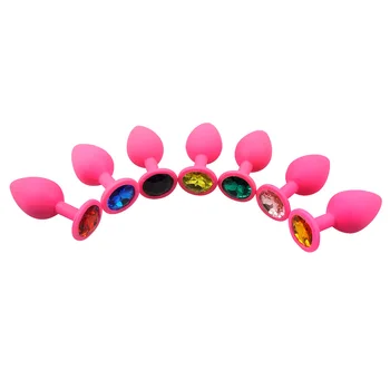 13 spalvą pasirinkti 3.4*8.3 CM, vidutinio dydžio mini rožinis perlas silikono analinis kaištis butt plug įterpti sekso žaisliukai vyrams