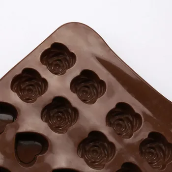 Naujas Silikoninis 24 Ertmės Gėlių Širdies Šokolado Pelėsių Non-stick Candy Maker 