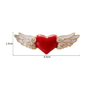 Juanių Shuo 2018 mados naujų emalio lašas sagė raudona širdies angelas sparnų pin
