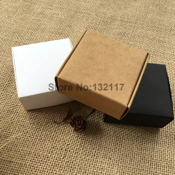 50PCS 6.4x6.4x2.8cm Ruda Kraftpopieris Box Dėžių Caixa Pateikti Muilo Pakuotės, Dėžutės Vestuvių Dovanos Svečiams Saldainių Dėžutė Dovanų Dėžutėje