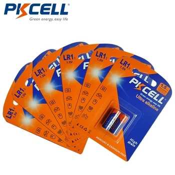 12pcs/6cards PKCELL 1,5 V Šarminės Baterijos N Dydis LR1 E90 MN9100 910A AM5 Pirminės Sausas Baterijos, Bluetooth Ausinės