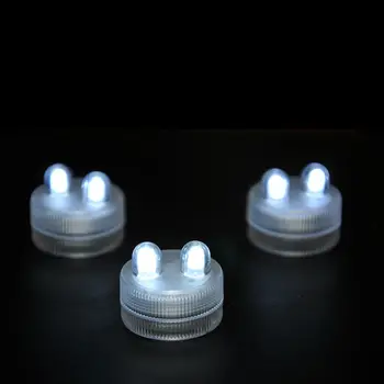 50pcs/Daug baterijomis, Šiltai Balta 2LED Povandeninis LED Floralyte,Vandeniui LED Žvakė Arbatos Šviesos Vestuves Dekoras