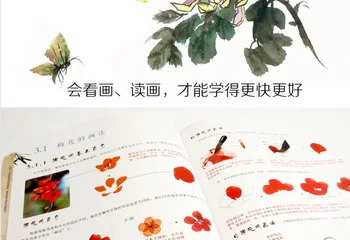 128 puslapiai, Tradicinė Kinų Tapyba Knyga Slyvų žiedų,orchidėjų,bambuko ir chrizantemų Teptukas Dažymo libros 28.5X21cm