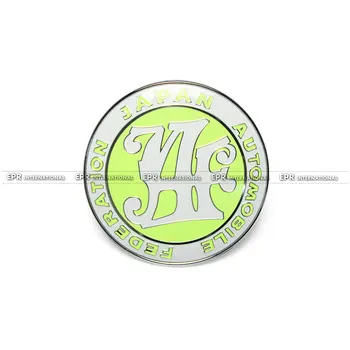 Universalus JDM JAF, Šviesiai Žalios Spalvos Priekinės Grotelės Ženklelis 90MM Skersmens Metalinio Pagrindo Plastiko Liuminescencinės Emblema Automobilių Stilius