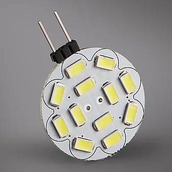 10vnt Dėmesio 12*5730SMD 3W G4 LED Lempos, kukurūzų led Mini Lampada led Lemputė Lempos Didelės Galios 360 Laipsnių Pakeisti Halogeninė Lempa 12V