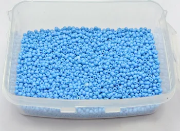 10000 Stiklas Matinis Sėklos Karoliukai 1,5 mm (15/0) Sky Blue + Laikymo Dėžutė