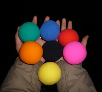 Super sponge kamuolys (6cm) 7 spalvą pasirinkti (20pcs/lot) - apgauti, Nemokamas pristatymas, triukui klasikinis žaislai