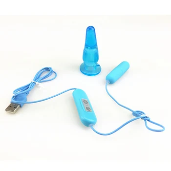1 komplektas USB Power Seksualus Tiaodan Analinis kaištis Tiaodan Aparatai Moterų Masturbacija Masažas Stick Analinis kaištis Šuolis Kiaušinių Vibratorius P35