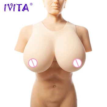 IVITA 4600g Dirbtinis Silikoninių Krūtų Formos Realisitic Fake Boobs Už Crossdressers Transvestitas Crossdress Drag Queen Krūtinę