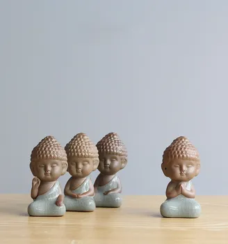 Mažas Statula Statula Apdailos Vienuolis arbatos Naminių Reikmenys Bonsai Sodas, Namų Apdaila, Keramikos Amatai