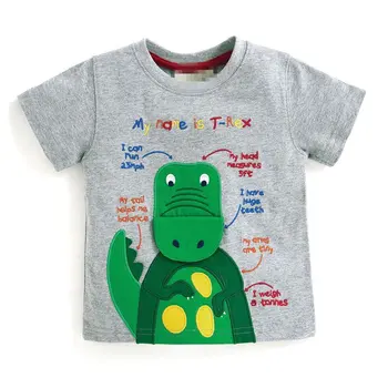 Berniukas 3D spausdinimo dinosuar trumpas rankovės viršuje tee Berniukas medvilnės vasaros top Vaikų T marškinėliai Vaikams berniukas t-shirt vasarą vaikai 2018