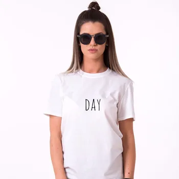 2018 Aukščiausios Kokybės Mados Spausdinti Tee marškinėliai Plius Dydžio Atitikimo Marškinėliai Dieną ir Naktį Poros Meilės Šeimos Tees Jo ir Autorystė marškinėliai