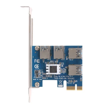 PCI-E PCI Express Stove Kortelę plėsti kortelės valdybos PCIE 1 iki 4 USB Adapteris Kortelės 1x 4-port 16x adapteriai Bitcoin Kasybos Mašinos
