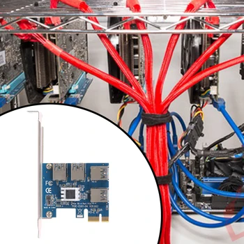 PCI-E PCI Express Stove Kortelę plėsti kortelės valdybos PCIE 1 iki 4 USB Adapteris Kortelės 1x 4-port 16x adapteriai Bitcoin Kasybos Mašinos