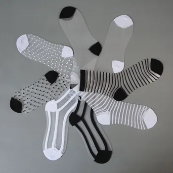 Sunmmer moterų mergina Šilko kojinių nėriniai skaidraus krištolo, krūvos kojinės