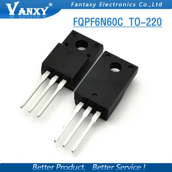 100VNT FQPF6N60C TO-220 6N60C 6N60 FQPF6N60 TO220 naujas MOS FET tranzistorius