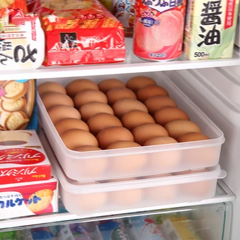 Didelės talpos kiaušinių dėžutės laikymo dėžutė plastikinė skaidri talpinimo šaldytuve kiaušinių dėžutė su dangčiu