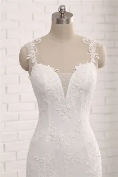 Undinė Tiulio Nėrinių Vestuvių Suknelės, Chalatas de Mariee Vien Pamatyti Per Nugaros Nuotakos Suknelė 2018 Naujas Vestido de Noiva