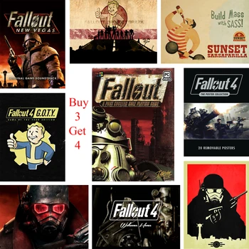 Fallout Žaidimas, Plakatai, Sienų Lipdukai Balta Kreidinio Popieriaus Spausdina Aišku, Vaizdo Namų Puošybai Svetainės, Miegamojo Baras Home Art Prekės