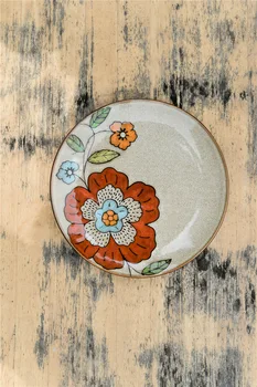 JingDeZhen Vakarų maistas 8 colių keramikos plokštės ranka-dažytos gėlių, vaisių keraminiai indai plokštės