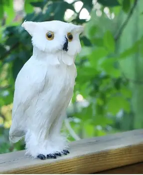 Dirbtinis pelėda modelis polietileno ir baltas plunksnas apie 23x11cm pelėda buities,sodo namų dekoravimo, dovanų A2787